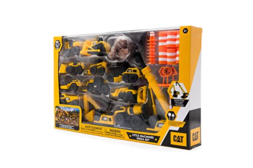 CatToysOfficial CAT Little Machines Mega Activity Playset w/ 41 Pieces, XL Crane/Excavator & Construction Site Accessories - Kids Toys 3+