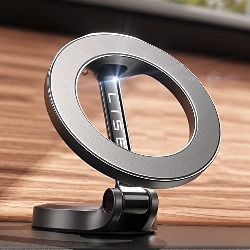 LISEN Fits MagSafe Car Mount, [20 Strong Magnets] Magnetic Phone Holder for Car, Hands Free iPhone Car Holder Mount Dash Phone Mount for Car Fit for iPhone 14 13 12 Pro Max Plus Mini MagSafe Case