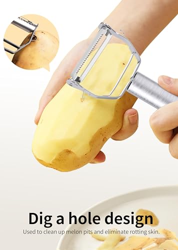 GloTika Corn Peeler Vegetable Peeler Set, Stainless Steel Cutter Slicer for Carrot Potato Vegetable, Corn Planer Thresher