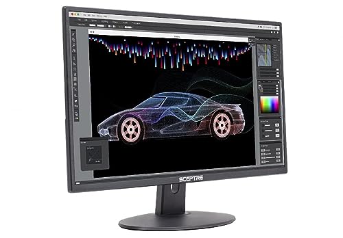 Sceptre 24-inch Professional Thin 1080p LED Monitor 99% sRGB 2x HDMI VGA Build-in Speakers, Machine Black (E248W-19203R Series)