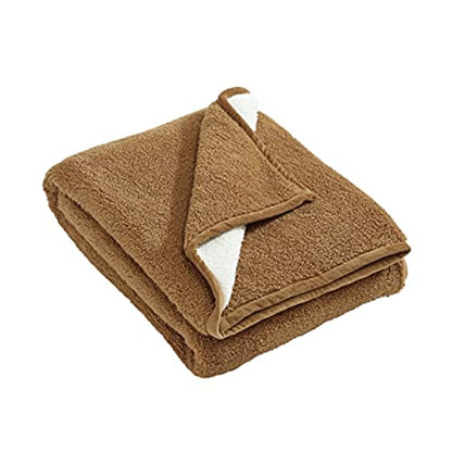 Eddie Bauer - Throw Blanket, Ultra Soft Plush Sherpa Home Decor, Reversible Bi-Colored Bedding (Solid Brown/Ivory, 50" x 60")