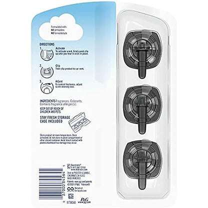 Febreze Unstopables Car Odor-Fighting Car Freshener Vent Clip Fresh, .07 fl oz. Car Vent Clip, Pack of 3