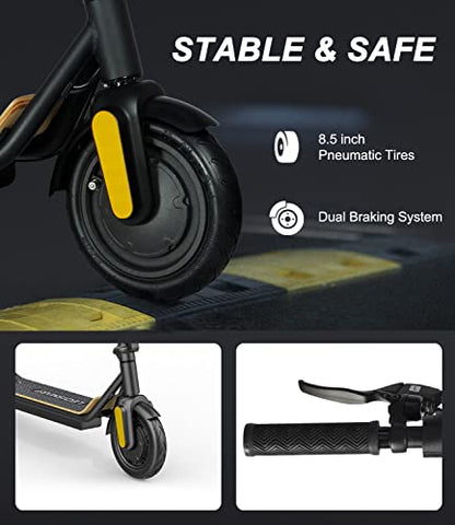Electric Scooter - Max 17/18.6/28mile Range, 8.5"/9"/10" Pneumatic Tire, 15.5MPH, 350W Motor, 220lbs, Foldable Escooter for Adult