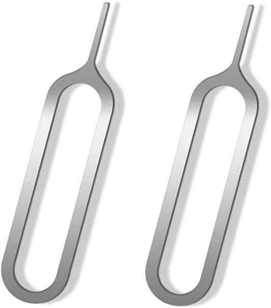 2 Pack Sim Card Pin | Sim Card Tool Compatible with All iPhone 15,14, 13, 12, Pro and All iPhone Series, Samsung, HTC, and All Smartphone Devices Silver (Silver)