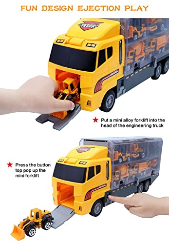 ALOTJOY Toys for Boys,25 Pcs Engineering Die-cast Construction Car Toddler Toys for 3 Year Old Boys Vehicles Gifts Kids Toys for Age 3 4 5 6 7 Year Old Boys