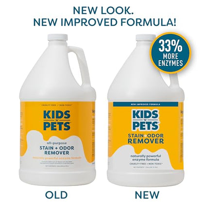 KIDS 'N' PETS - Instant All-Purpose Stain & Odor Remover – 128 fl oz (Packaging May Vary) - Permanently Eliminates Tough Stains & Odors – Even Urine Odors - No Harsh Chemicals, Non-Toxic & Child Safe