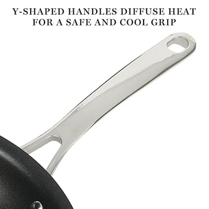 Martha Stewart Lockton Premium Nonstick 10 Piece Enamel Heavy Gauge Aluminum Pots and Pans Cookware Set - Linen White