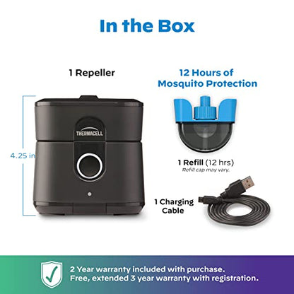 Thermacell Mosquito Repellent Radius Zone, Gen 2.0, Rechargeable; Includes 12-Hour Mosquito Repellent Refill; No Candle or Flame, Easy to Use & Long Lasting; DEET Free Bug Spray Alternative