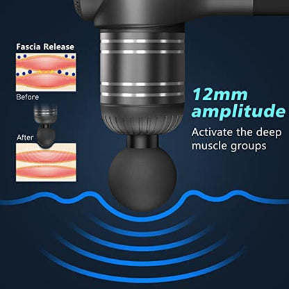 RAEMAO EM22 Massage Gun Deep Tissue Handheld Electric Muscle Massager Percussion Massage Gun for Athletes, Dark Gray