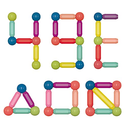 ANYCOVER 46PCS Magnetic Toys Magnetic Building Stick, Multiple Sizes Multiple Colors Magnetic Building Blocks Construction Toys, for Children Over 3 Years Old Preschool Children's Toys