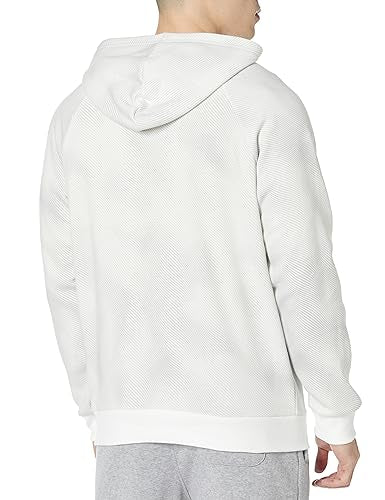 Under Armour Men's Standard Rival Fleece Printed Hoodie, (100) White / / Black, Medium