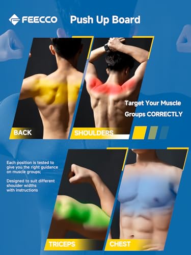 FEECCO Push Up Board, Foldable Design with Soft Handles, for All Body Sizes