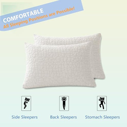 RGTIME Shredded Memory Foam Pillows, King Size Set of 2,Adjustable Bed Pillows for Side Back Stomach Sleepers,Comfy Cooling Pillows for Sleeping with Washable Cover…