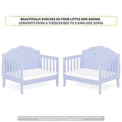 SweetPea Baby Rose 3-in-1 Convertible Toddler Bed in Lavender, Greenguard Gold Certified, JPMA Certified, Safety Rails, Made of Sustainable New Zealand Pinewood