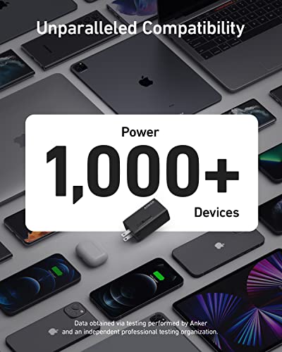 Anker USB C Charger, Anker GaNPrime 65W, 3-Port Fast Compact Foldable Wall Charger for MacBook Pro/Air, iPad Pro, Galaxy S22/S21, HP Spectre, Note 20/10+, iPhone 14/Pro, Pixel, and More