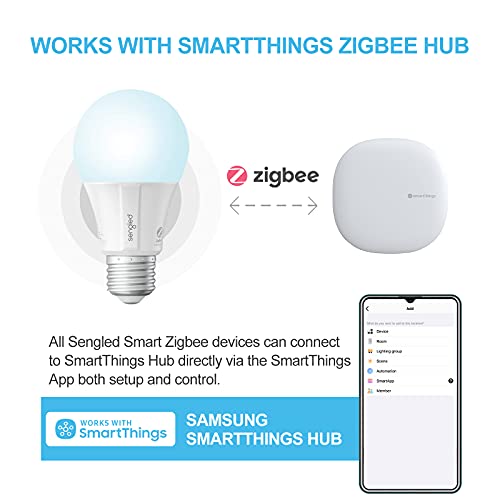 Sengled Zigbee Smart Light Bulbs, Smart Hub Required, Works with SmartThings and Echo with built-in Hub, Voice Control with Alexa and Google Home, Daylight 60W Equivalent A19 Alexa Light Bulb, 8 Pack