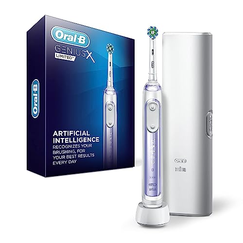 Oral-B Genius X Limited, Electric Toothbrush with Artificial Intelligence, Rechargeable Toothbrush (1) Replacement Brush Head, Travel Case, Orchid Purple