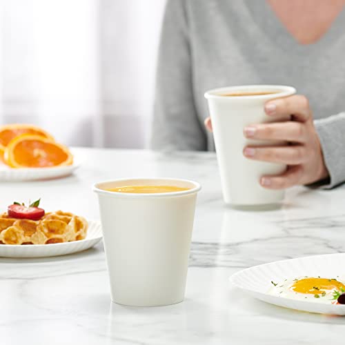[100 Pack] 12 oz. White Paper Hot Coffee Cups
