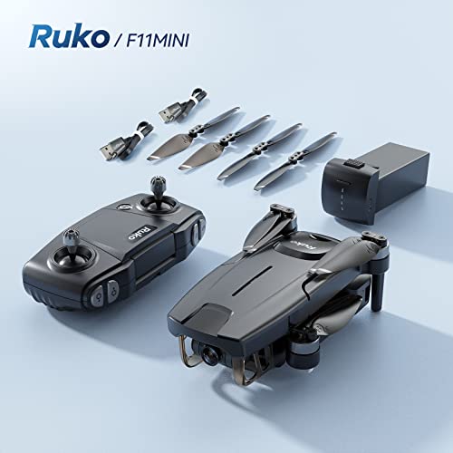 Ruko F11MINI Drone with Camera 4K, Under 250g, 60 Mins Flight with 2 batteries, 5GHz Transmission, GPS Auto Return, Brushless Motor, Foldable and Lightweight, FPV Quadcopter for Beginner, Adults