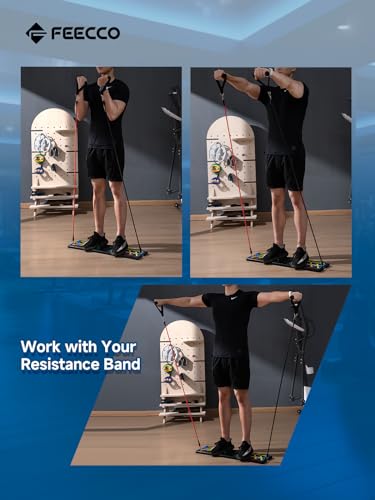 FEECCO Push Up Board, Foldable Design with Soft Handles, for All Body Sizes