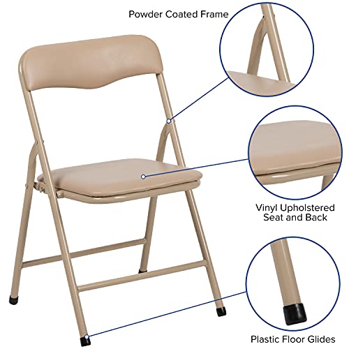 Flash Furniture Mindy Kids Tan 5 Piece Folding Table and Chair Set