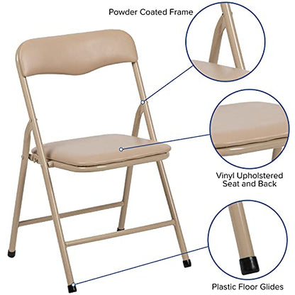 Flash Furniture Mindy Kids Tan 5 Piece Folding Table and Chair Set