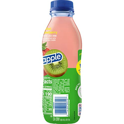 Snapple Kiwi Strawberry Juice Drink, 16 fl oz recycled plastic bottle, Pack of 12
