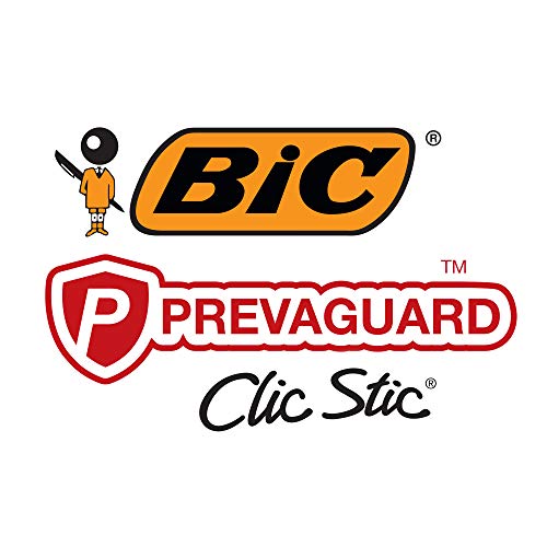 BIC PrevaGuard Clic Stic Ballpoint Pen Contains Built-in Protection On the Pen To Suppress Bacteria Growth, Black, 60-Count