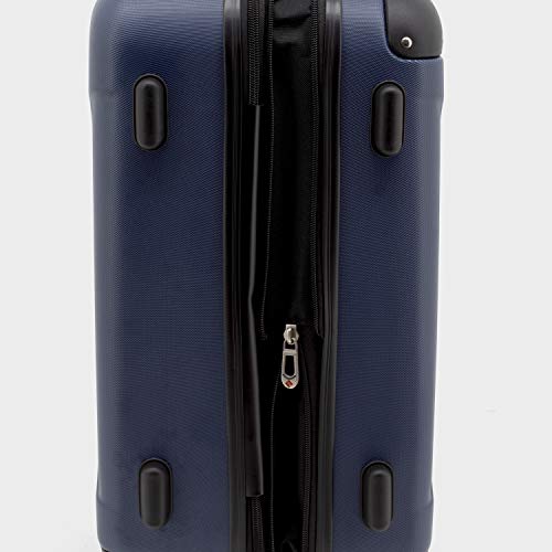 Travelers Club Chicago Hardside Expandable Spinner Luggages, Navy Blue, 5 Piece Set