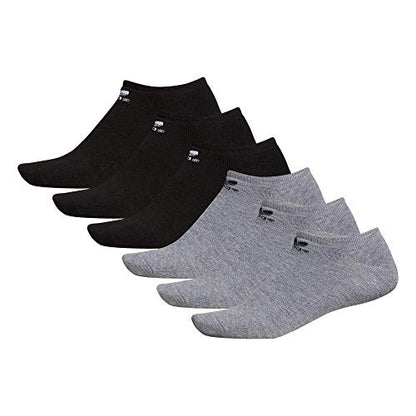 adidas Originals Trefoil No Show Socks (6-Pair), Heather Grey/Black/White, Large
