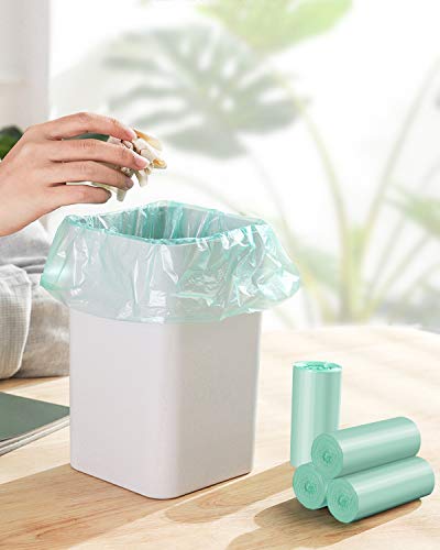 1.2 Gallon Small Trash Bags Garbage Bags, AYOTEE Mini Compostable Strong Bathroom Wastebasket Can Liners trash Bags for Home Office Kitchen fit 5L,5 Liter,1 Gal,Green