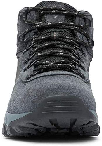 Columbia Men's Newton Ridge Plus II Suede Waterproof Boot, Breathable with High-Traction Grip, shark/black,9
