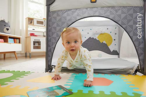 Century Play On 2-in-1 Playard and Activity Center – Playpen Includes Soft Toys and Zippered Door, Splash