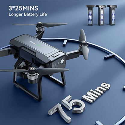 Bwine F7 GPS Camera Drone with FAA Certification Completed for Adults 4K Night Vision, 3-Axis Gimbal, 2 Miles Long Range, 75 Mins Flight Time Professional Drone with 3 Battery, Auto Return+Follow Me+Fly Around+Beginner Mode