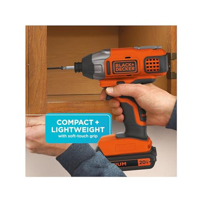 BLACK+DECKER 20V MAX* POWERCONNECT 1/4 in. Cordless Impact Driver Kit (BDCI20C)