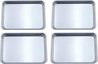 Checkered Chef Quarter Sheet Pan for Baking - Cookie Sheets for Oven - Non-stick, Easy Clean Aluminum Bakeware (4 Pack)