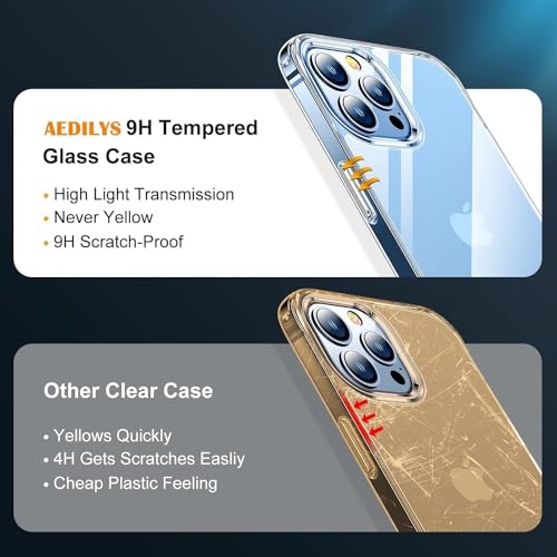 AEDILYS Shockproof for iPhone 13 pro Case,[ Non-Yellowing][15FT Military Grade Drop Protection] [Scratch-Resistant], Slim Non-Slip iPhone 13 pro Phone Case, 6.1'' Transparent