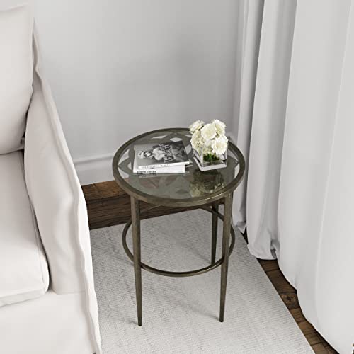 Hillsdale Marsala End Table, 17.25", Gray Finish with Rubbed Brown Accents