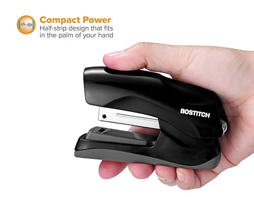 Bostitch Office Heavy Duty Stapler, 40 Sheet Capacity, No Jam, Half Strip, Fits into the Palm of Your Hand, For Classroom, Office or Desk, Black, 3-Pack
