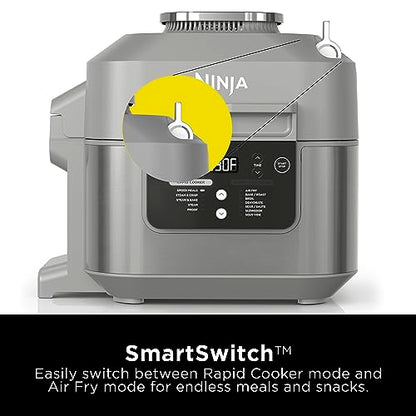 Ninja SF301 Speedi Rapid Cooker & Air Fryer, 6-Quart Capacity, 12-in-1 Functions to Steam, Bake, Roast, Sear, Sauté, Slow Cook, Sous Vide & More, 15-Minute Speedi Meals All In One Pot, Sea Salt Gray