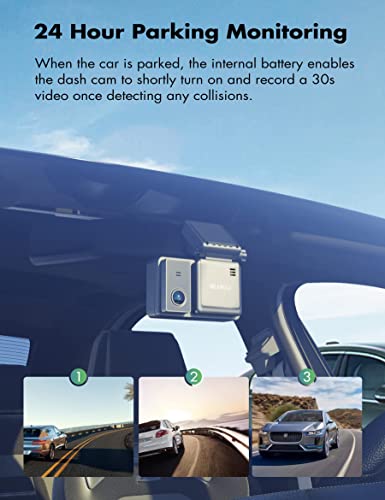 Heaboli 4K Dual Dash Cam Front and Rear, Wi-Fi GPS, 3 Inches IPS Touch Screen, Car Camera Driving Recorder with Night Vision, Parking Mode, 3 Inches IPS Touch Screen