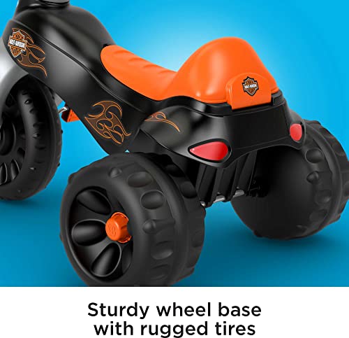 Fisher-Price Harley-Davidson Toddler Tricycle Tough Trike Bike with Handlebar Grips and Storage for Kids [Amazon Exclusive]