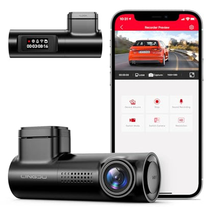 LINGDU D100 Smart Dash Cam Front for Cars, 2.5K Dash Cam with WiFi GPS, Car Camera with 0.96" LCD Display, Voice Control, Night Vision, WDR, Parking Mode, Loop Recording, G-Sensor, 150° Wide Angle
