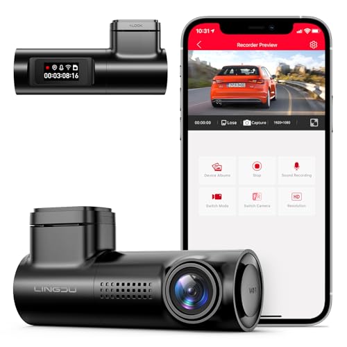 LINGDU D100 Smart Dash Cam Front for Cars, 2.5K Dash Cam with WiFi GPS, Car Camera with 0.96" LCD Display, Voice Control, Night Vision, WDR, Parking Mode, Loop Recording, G-Sensor, 150° Wide Angle