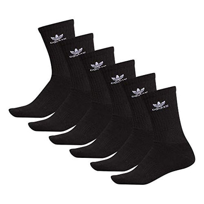adidas Originals Trefoil Crew Socks (6-Pair), Black, Medium
