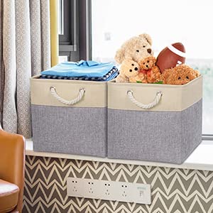 Syeeiex Storage Bins, [3-Pack] 13x13x13 Storage Cube Bins, Collapsible Storage Cubes, Storage Baskets, Versatile Fabric Storage Bins for Storing Cloths, Kid's Toys, Books on Bedroom or Living Room