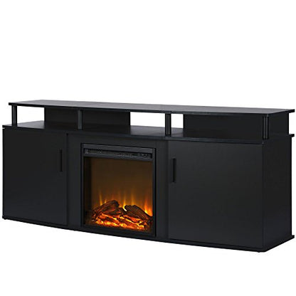Ameriwood Home Carson Electric Fireplace TV Console for TVs up to 70", Black