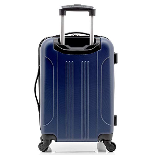 Travelers Club Chicago Hardside Expandable Spinner Luggages, Navy Blue, 5 Piece Set