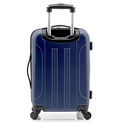 Travelers Club Chicago Hardside Expandable Spinner Luggages, Navy Blue, 5 Piece Set