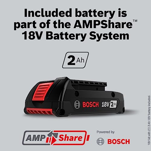 BOSCH GSB18V-490B12 18V EC Brushless 1/2 In. Hammer Drill/Driver Kit with (1) 2 Ah Standard Power Battery